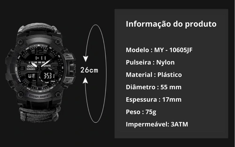 Relógio Militar com Bússola