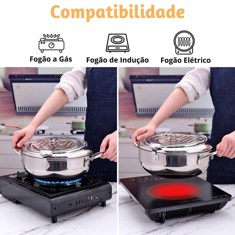 Fritadeira Inox Resistente Controle de Temperatura