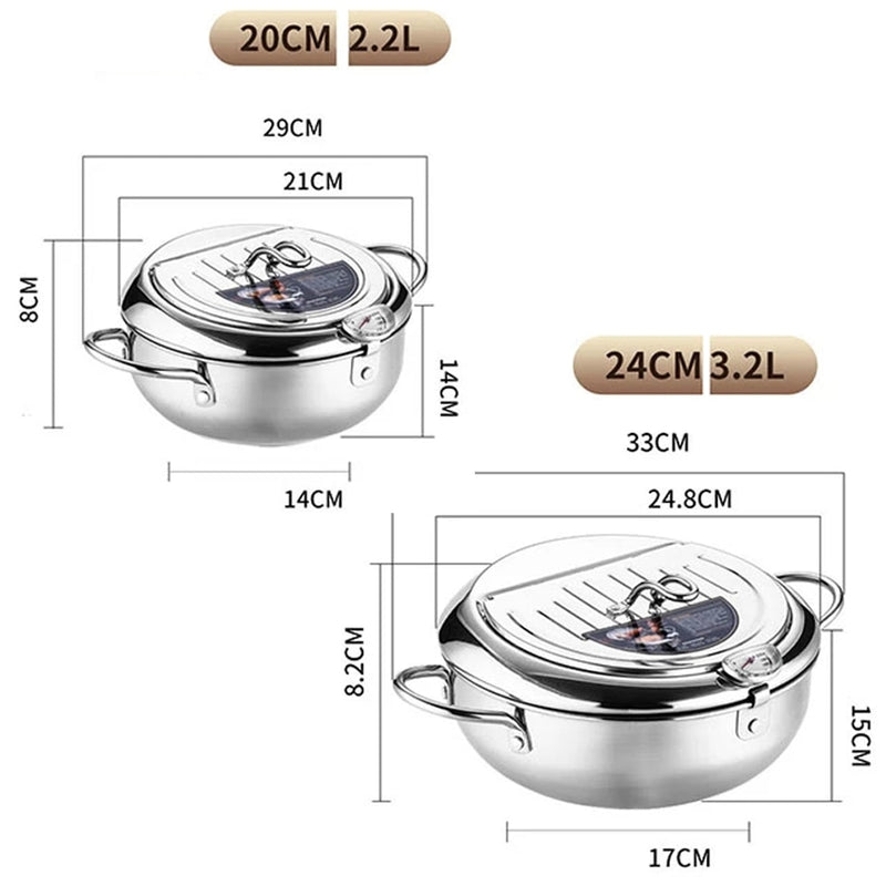 Fritadeira Inox Resistente Controle de Temperatura